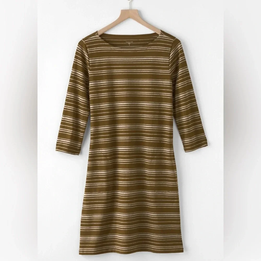 🚩 Final Sale Garnet Hill | Organic Pima Cotton Bateau-Neck Dress